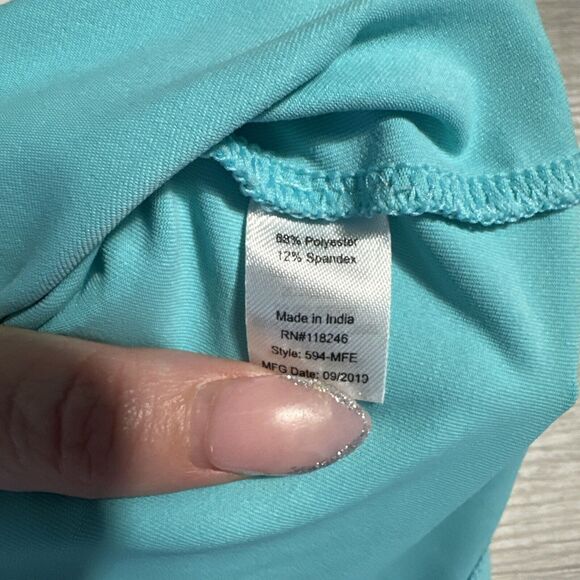 Cabana Life UPF 50 Resort Palapa Top 1/4 Zip Blue Mesh Long Sleeve Medium Golf - Picture 8 of 8